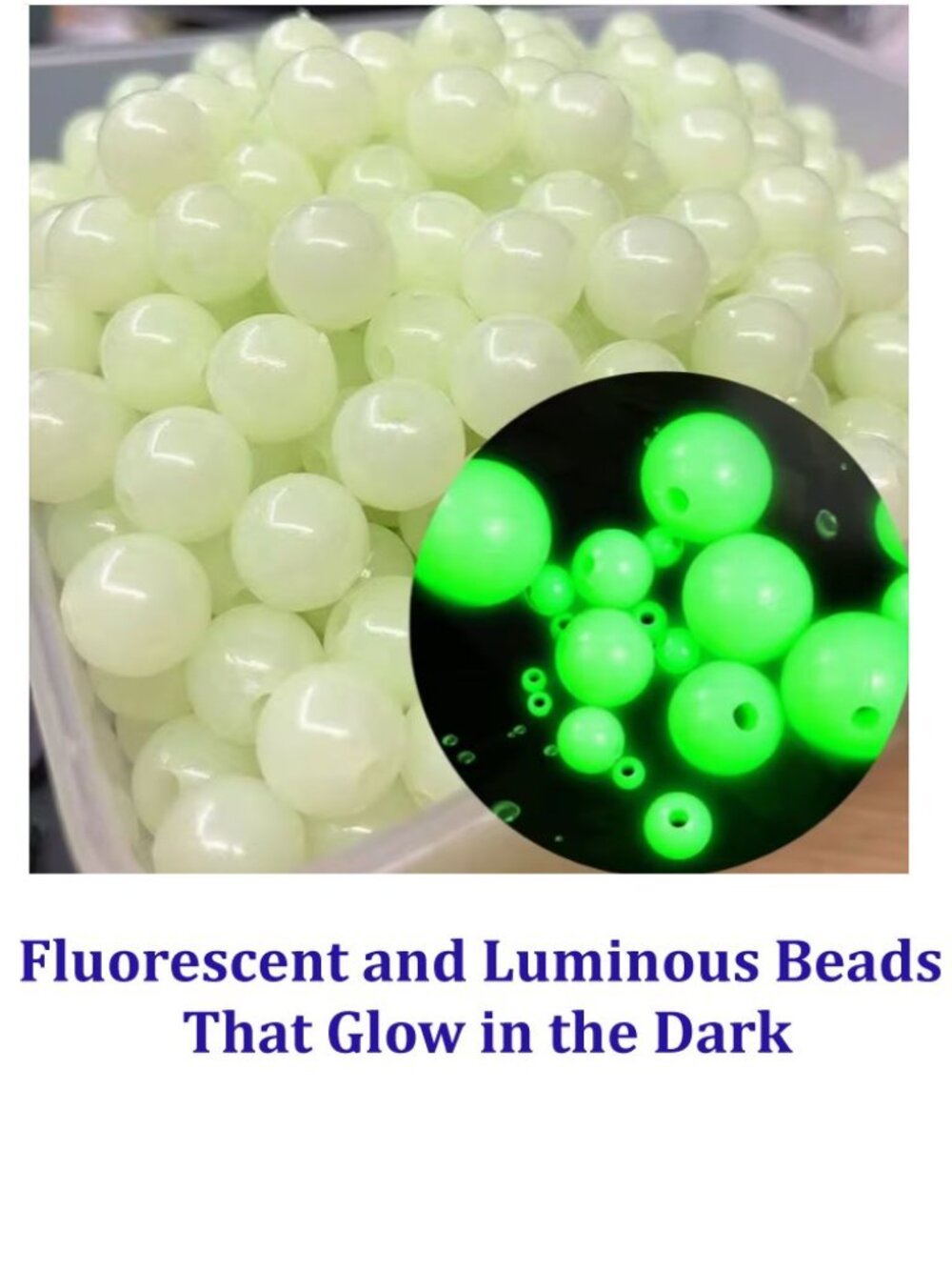 Fluorescent and Luminous Beads That Glow in the Dark 6mm 50 beads
